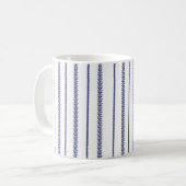 Mug Bleu et Blanc Rayures Botaniques Côtières (Devant gauche)