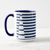 Mug Bleu et blanc sur bandes (Gauche)