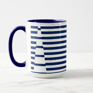 Mug Bleu et blanc sur bandes