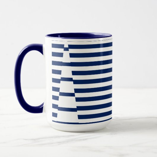 Mug Bleu et blanc sur bandes (Gauche)