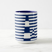Mug Bleu et blanc sur bandes (Centre)
