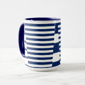 Mug Bleu et blanc sur bandes (Devant gauche)