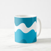 Mug Bleu et blanc vagues horizontales motif (Devant droit)