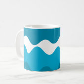 Mug Bleu et blanc vagues horizontales motif (Devant gauche)