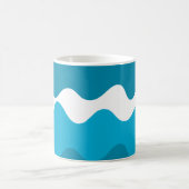 Mug Bleu et blanc vagues horizontales motif (Centre)