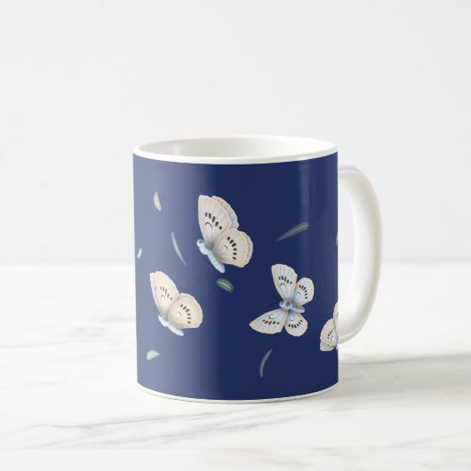 Mug Bleu et Crème Bleu et Bleu de Vol (Devant droit)