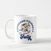 Mug Bleu et Jaune - Expresso Yourself Fully (Gauche)