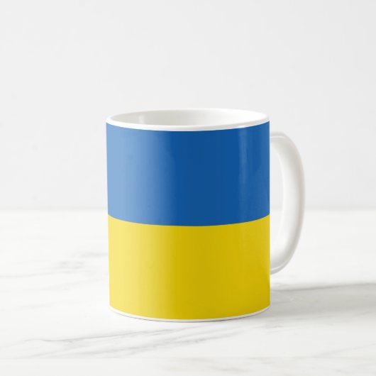 Mug Bleu et jaune rayé (Devant droit)