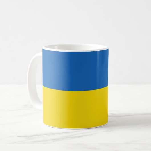 Mug Bleu et jaune rayé (Devant gauche)