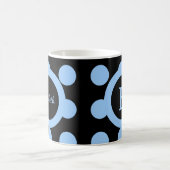 Mug Bleu et noir avec pois et nom (Centre)