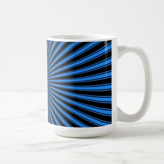 Mug Bleu et noir Funky rayé Art Abstrait rayé (Droite)