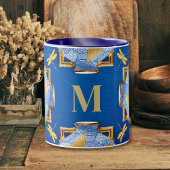Mug Bleu Et Or De Style Japonais