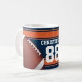 Mug Bleu et Orange Grille Jersey Fer Football (Devant gauche)