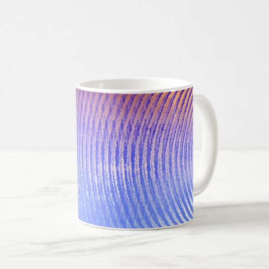 Mug Bleu et orange, ondes sonores motif (Devant droit)