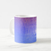Mug Bleu et orange, ondes sonores motif (Devant gauche)