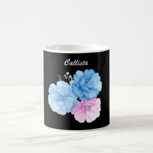 Mug Bleu et Rose Floral Chic (Centre)