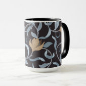 Mug Bleu et Tan William Morris Elegant Inspiré (Devant droit)