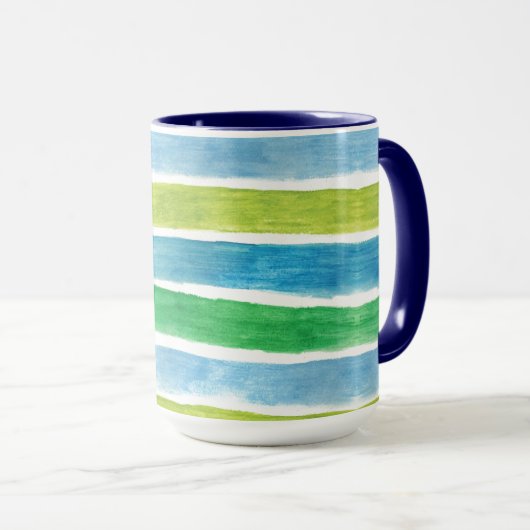 Mug Bleu et vert Bleu et Bleu (Devant droit)