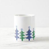 Mug Bleu et vert des arbres de Noël (Centre)