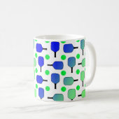 Mug Bleu et vert Pickleball Paddles Vert Personnalisé (Devant droit)