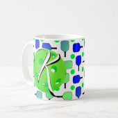 Mug Bleu et vert Pickleball Paddles Vert Personnalisé (Devant gauche)