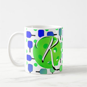 Mug Bleu et vert Pickleball Paddles Vert Personnalisé