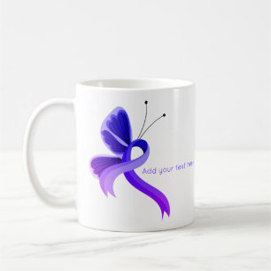 Mug Bleu et violet du ruban de sensibilisation