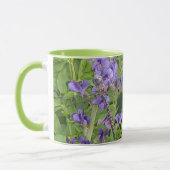 Mug Bleu-Eyed Denton sur les fleurs violettes (Gauche)