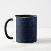 Mug bleu Fleur botanique Déclinant noir décoratif (Gauche)