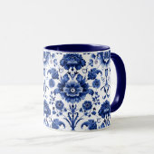Mug Bleu floral (Devant droit)