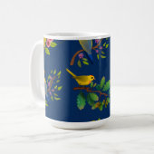 Mug Bleu Floral Bird Imprimer (Devant gauche)