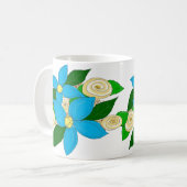 Mug Bleu Floral Clair (Devant gauche)
