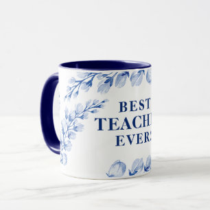 Mug Bleu floral de la MEILLEURE aquarelle TOUJOURS