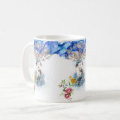 Mug Bleu Floral Victorien (Devant gauche)