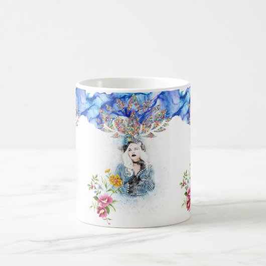 Mug Bleu Floral Victorien (Centre)