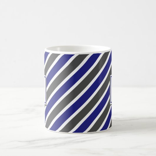 Mug Bleu foncé et rayures gris (Centre)