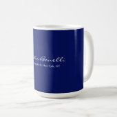 Mug Bleu foncé Minimaliste Script Simple (Devant droit)
