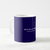 Mug Bleu foncé professionnel uni moderne (Devant gauche)