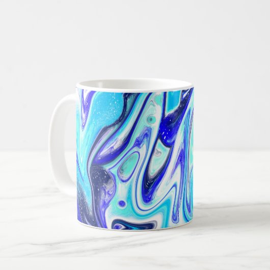 Mug Bleu fondu | Art fluide (Devant gauche)