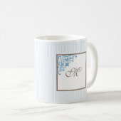 Mug Bleu Français Fleur de Lis Script Monogram Co (Devant droit)