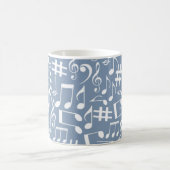 Mug Bleu fumé clair avec des notes de musique dansante (Centre)