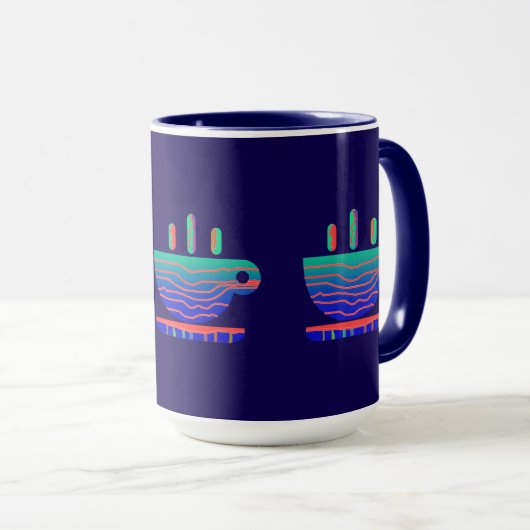 Mug Bleu Gradient Coffee Breve (Devant droit)