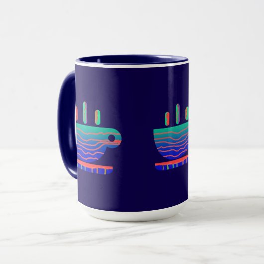 Mug Bleu Gradient Coffee Breve (Devant gauche)