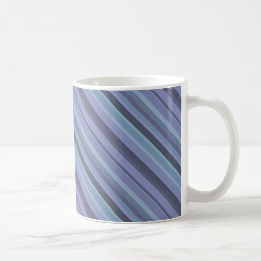 Mug Bleu-gris bandes diagonales (Droite)