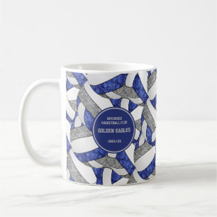 Mug bleu gris équipe couleurs volleyball entraîneur ca