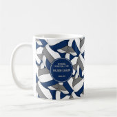 Mug bleu gris équipe de volley-ball entraîneur merci c (Gauche)