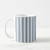 Mug Bleu gris et blanc rayures de bonbons (Gauche)