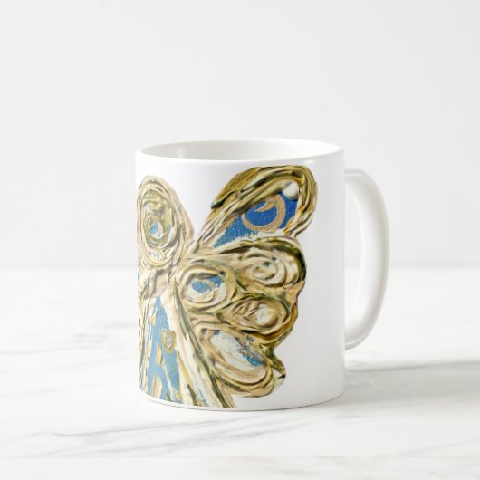 Mug Bleu Guardian Angel Coupes de café personnalisées (Devant droit)