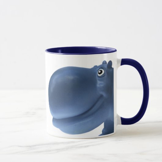 Mug Bleu heureux d'hippopotame (Droite)