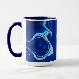 Mug Bleu Indigo Abstrait Aquarelle Personnalisé